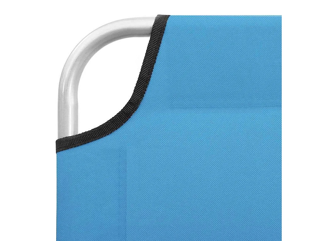 Ligbed inklapbaar staal en stof turquoiseblauw