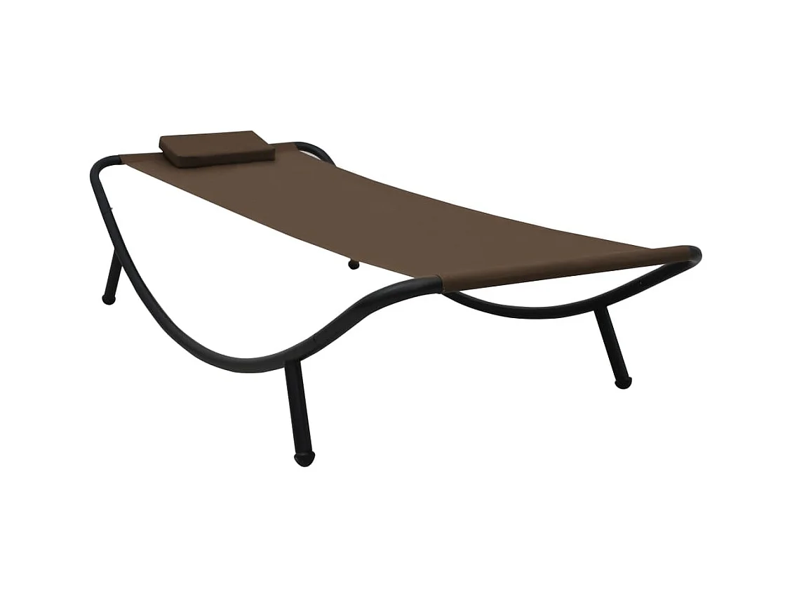 Lettino da Giardino Marrone 200x90 cm in Acciaio
