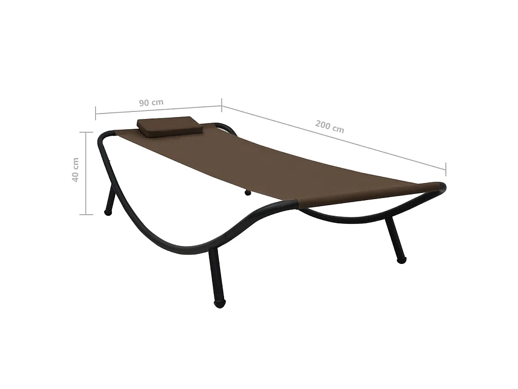 Lit de jardin Marron 200x90 cm Acier