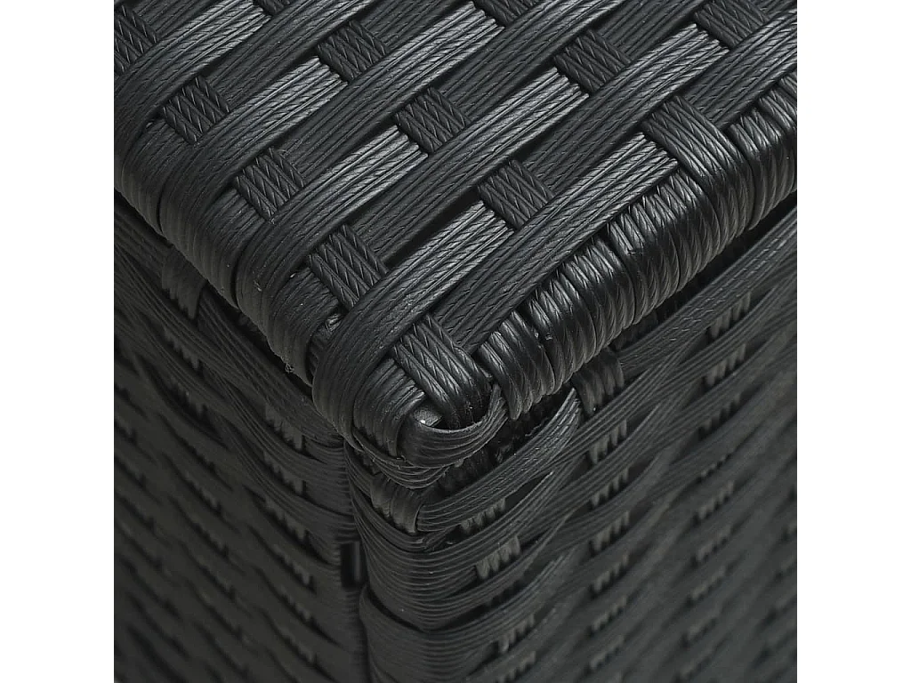 Chaise longue à 2 places avec auvent Résine tressée Noir