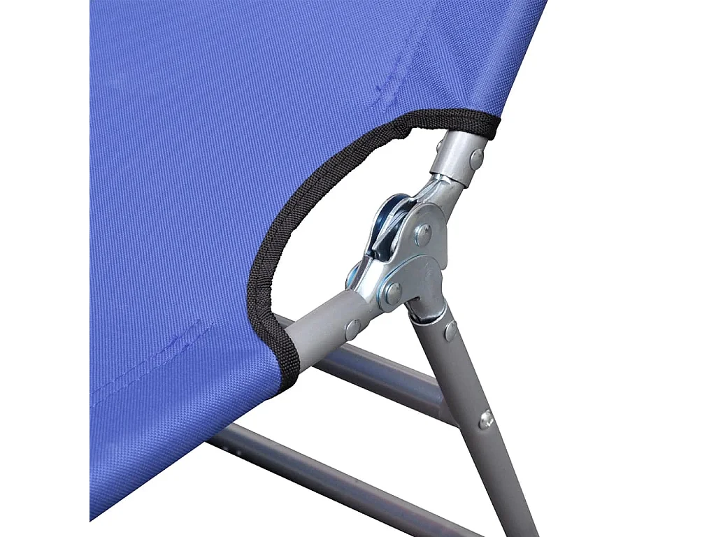 Chaise longue pliable acier enduit de poudre bleu