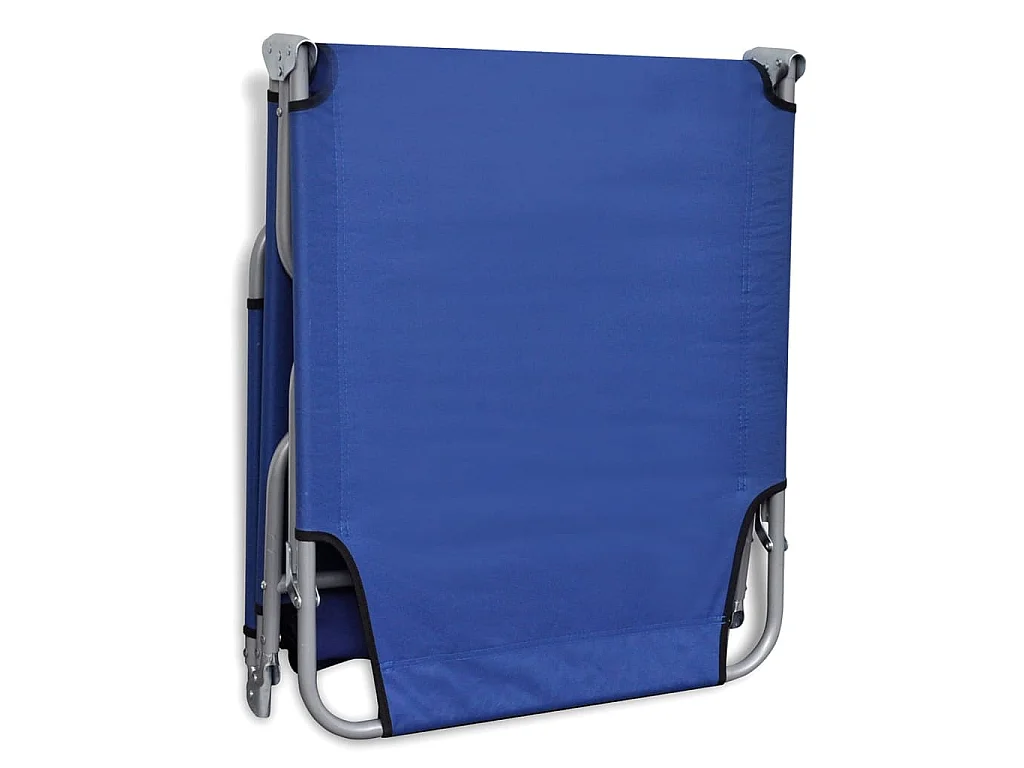 Chaise longue pliable acier enduit de poudre bleu