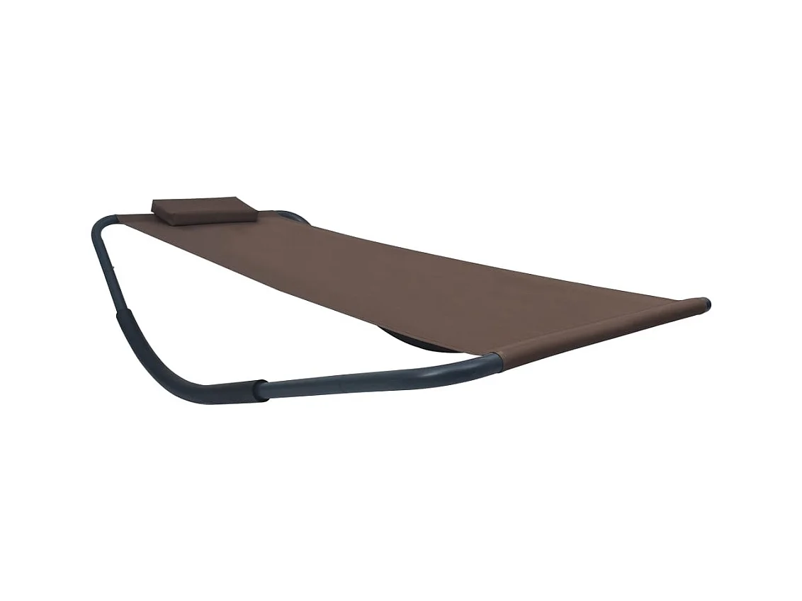 Lettino da Giardino Marrone 200x90 cm in Acciaio