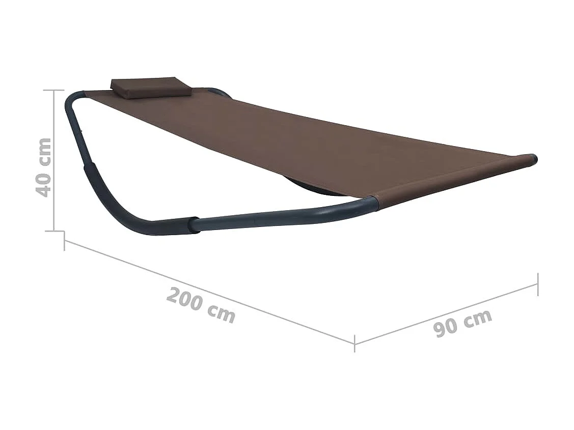 Espreguiçadeira de jardim 200x90 cm aço castanho