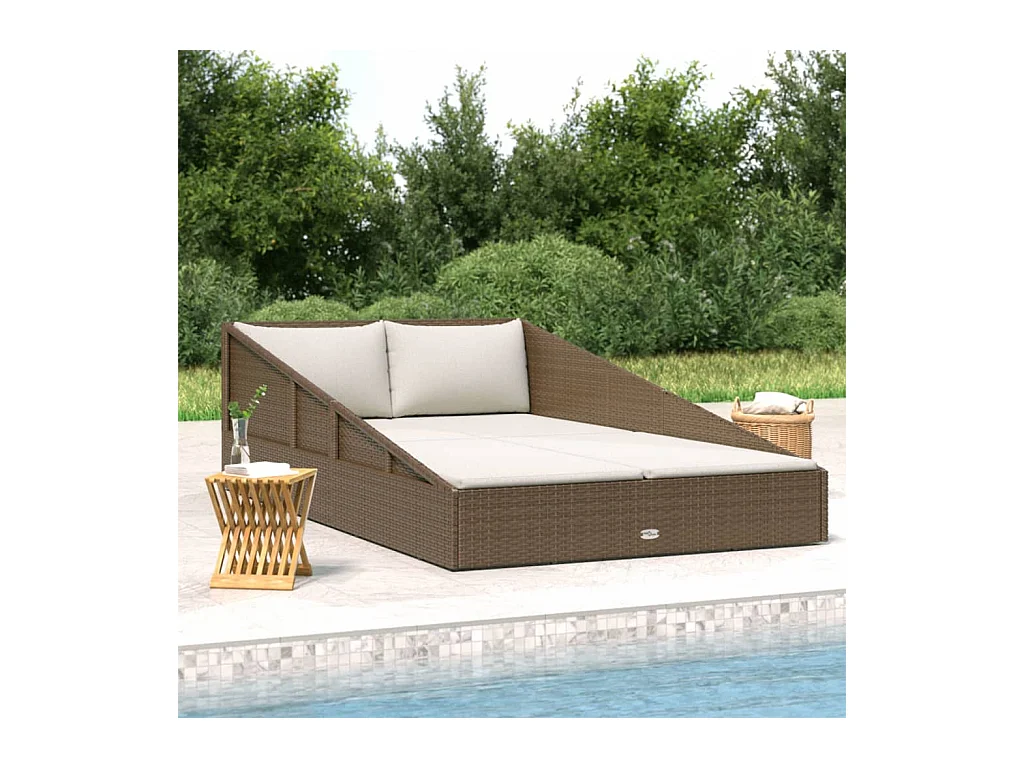 Gartenbett Braun 110x200 cm Poly Rattan
