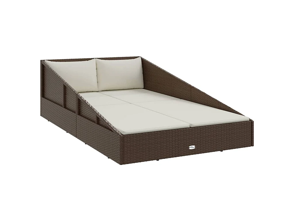 Lit de jardin marron 110x200 cm résine tressée