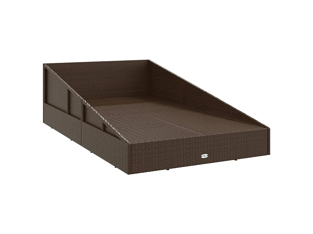 Lit de jardin marron 110x200 cm résine tressée