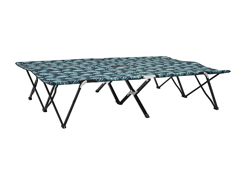 Tumbona plegable para 2 personas acero con estampado de hojas