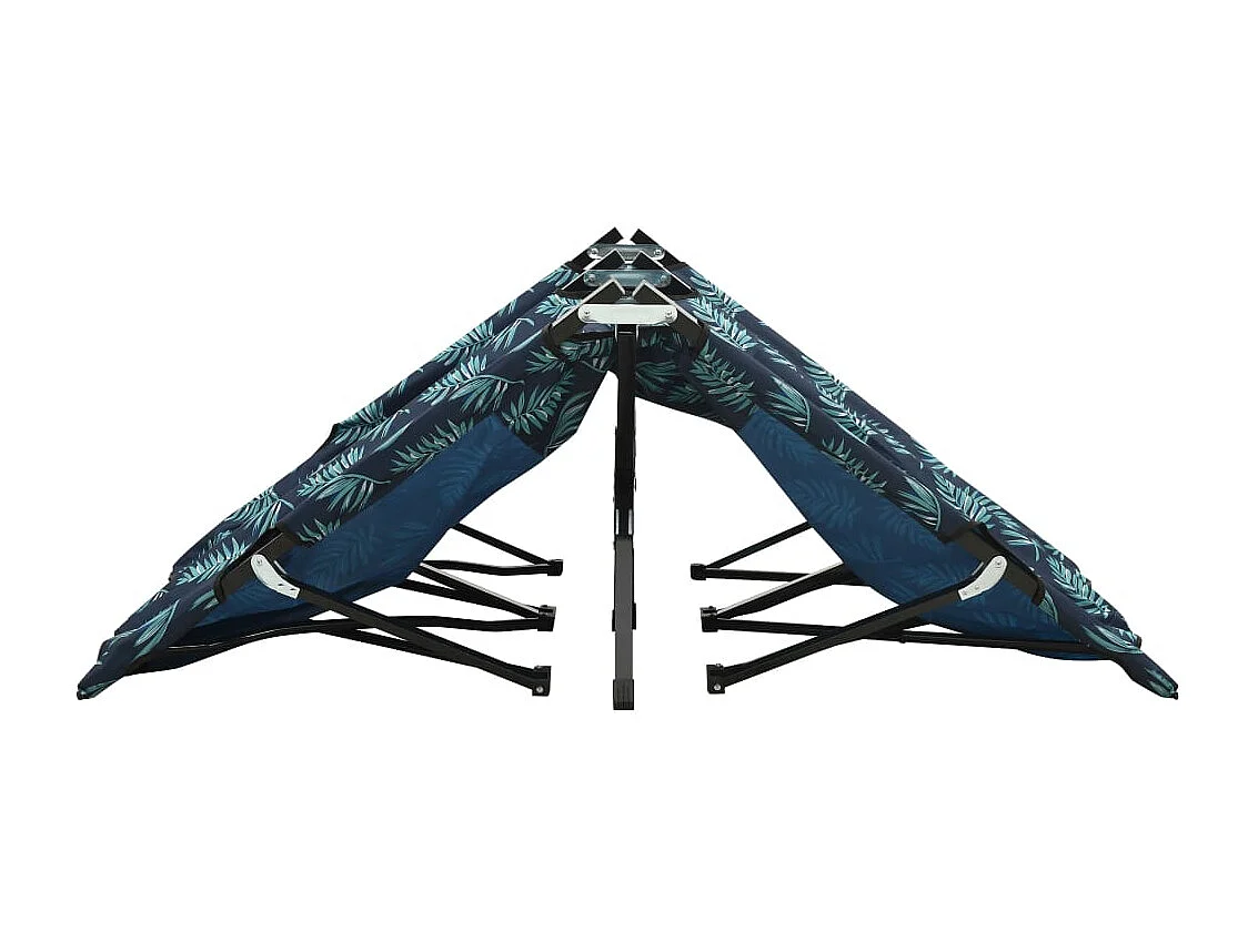 Chaise longue pliable 2 places Motif de feuilles Acier