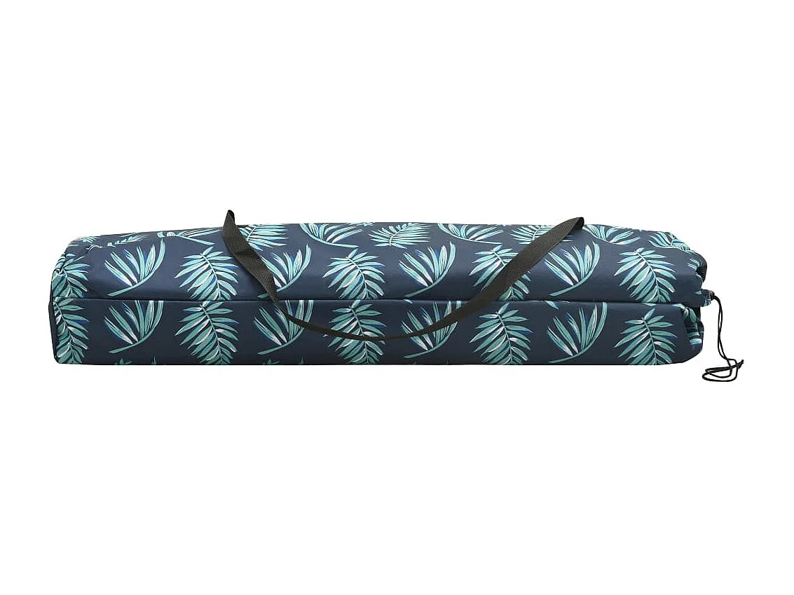 Chaise longue pliable 2 places Motif de feuilles Acier