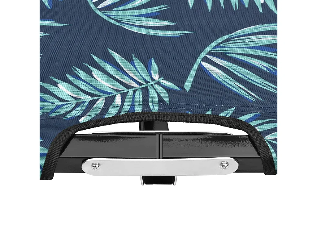 Chaise longue pliable 2 places Motif de feuilles Acier