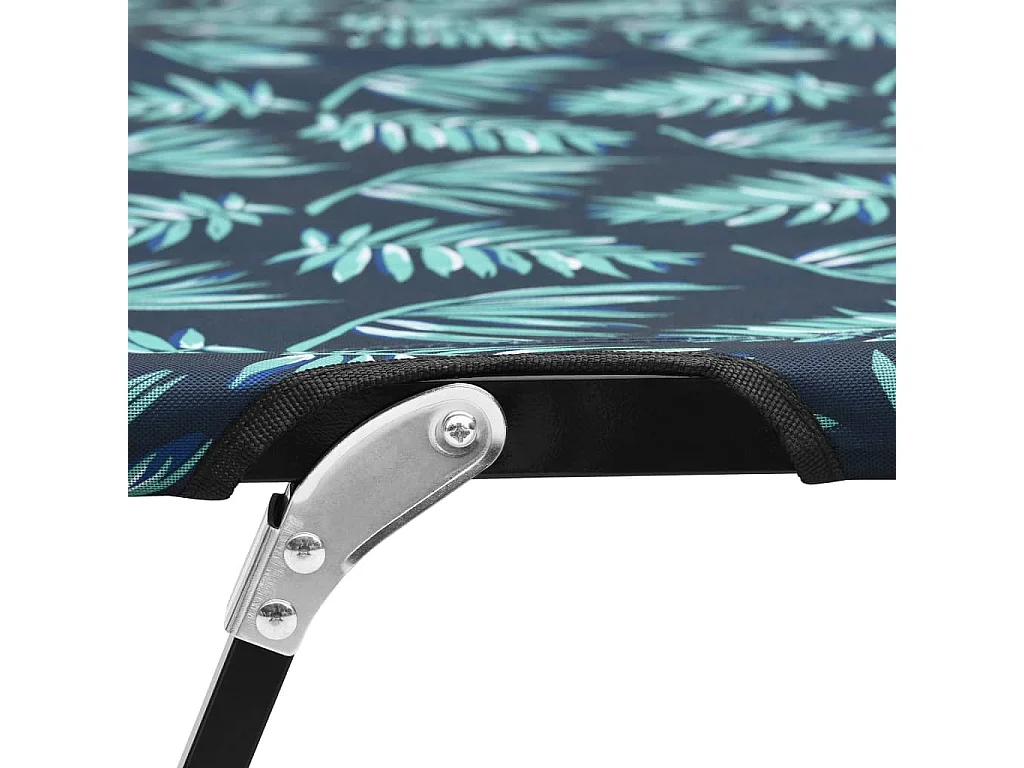 Chaise longue pliable 2 places Motif de feuilles Acier