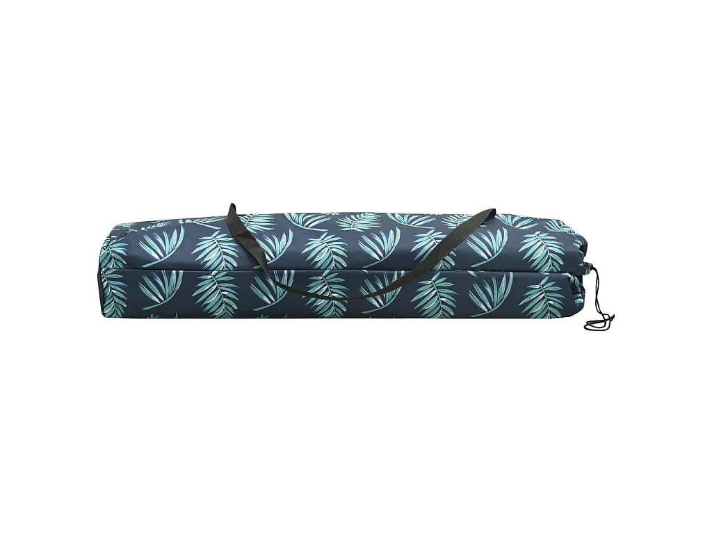 Chaise longue pliable 2 places Motif de feuilles Acier