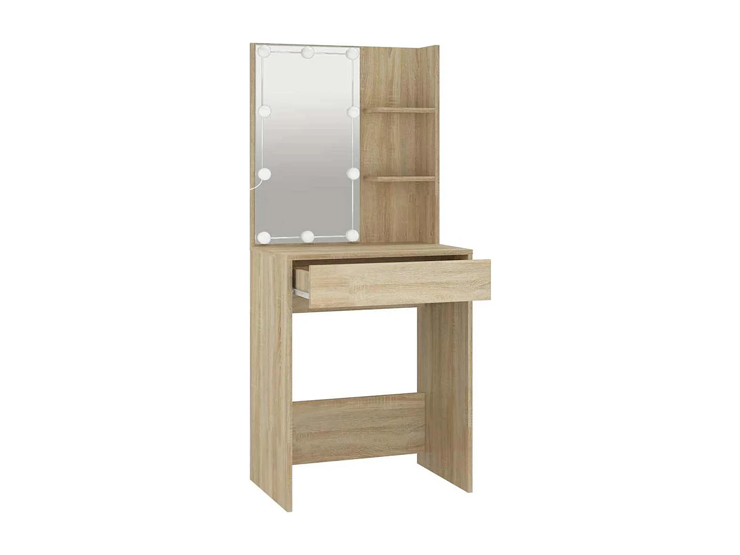 Schminktisch mit LED Sonoma-Eiche 60x40x140 cm