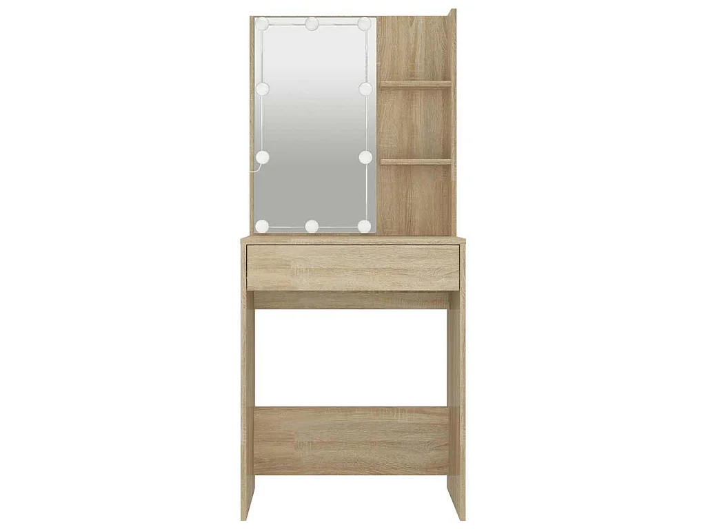 Schminktisch mit LED Sonoma-Eiche 60x40x140 cm