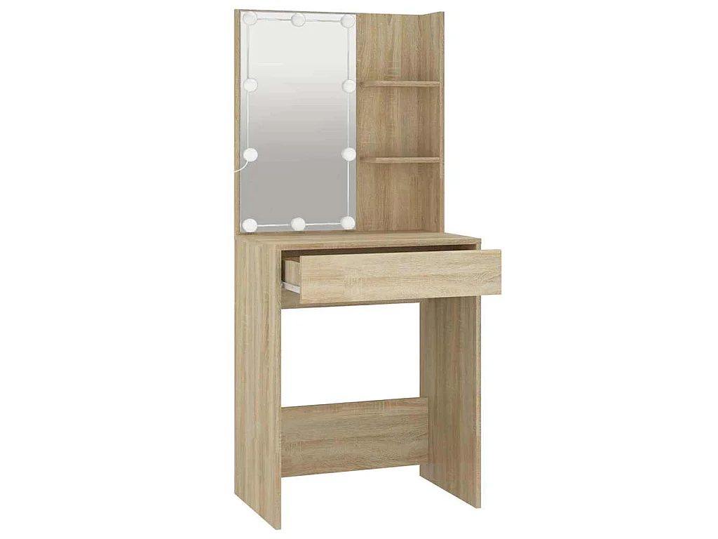 Kaptafel met LED-verlichting 60x40x140 cm sonoma eikenkleurig