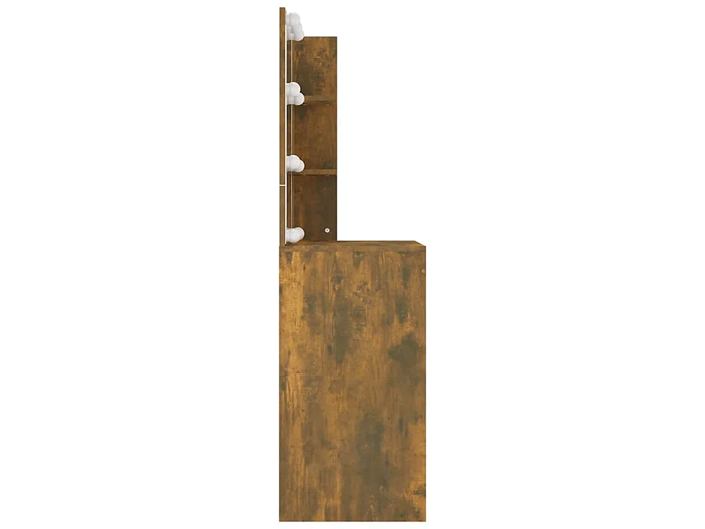 Kaptafel met LED-verlichting 60x40x140 cm gerookt eikenkleur