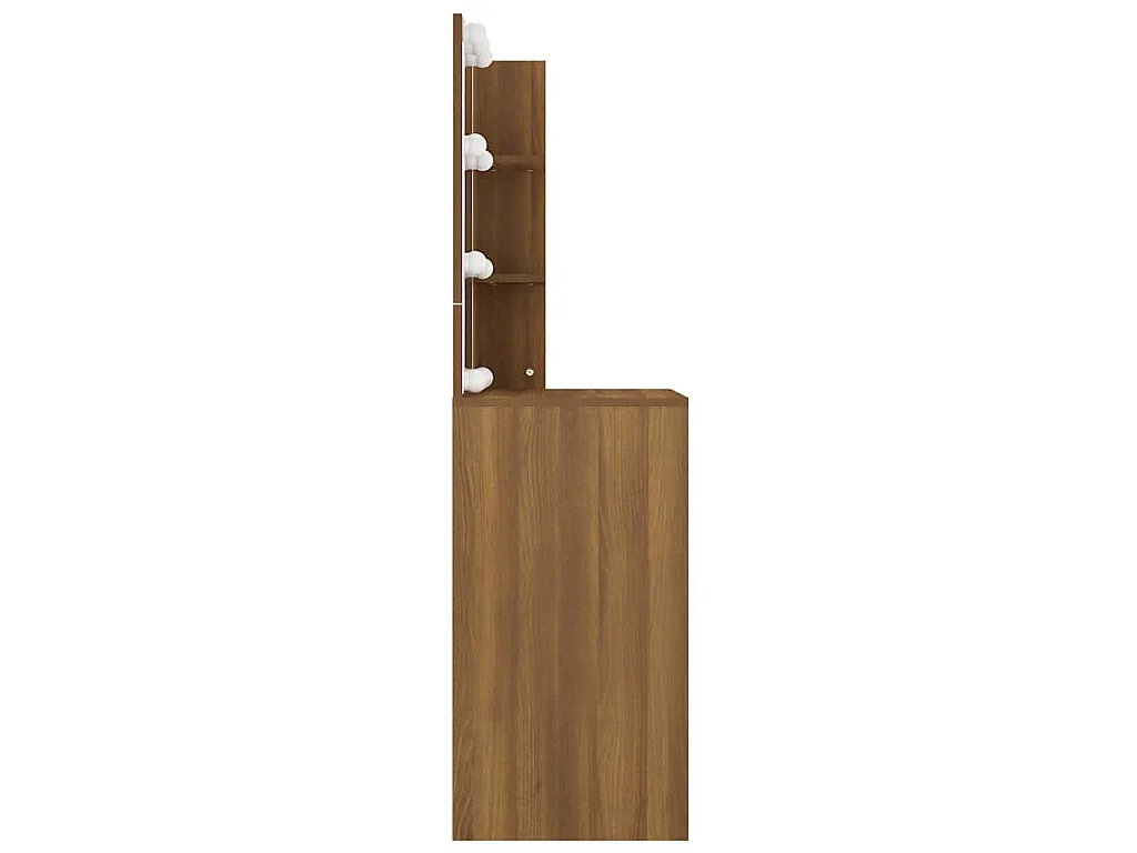 Schminktisch mit LED Braun Eichen-Optik 60x40x140 cm