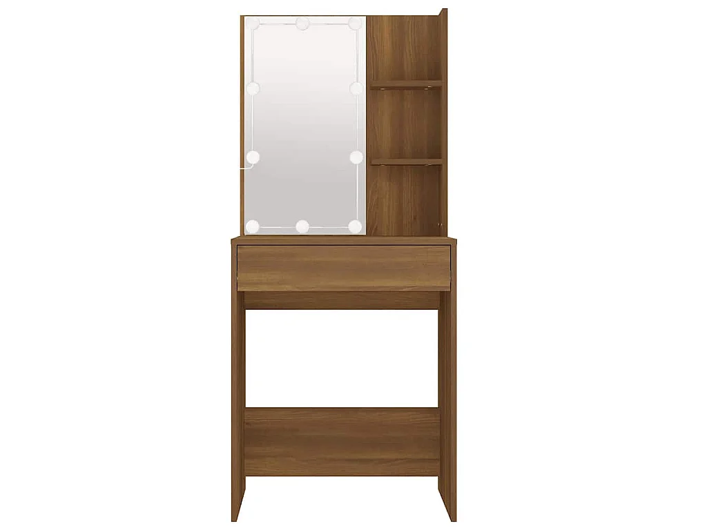 Kaptafel met LED-verlichting 60x40x140 cm bruin eikenkleur