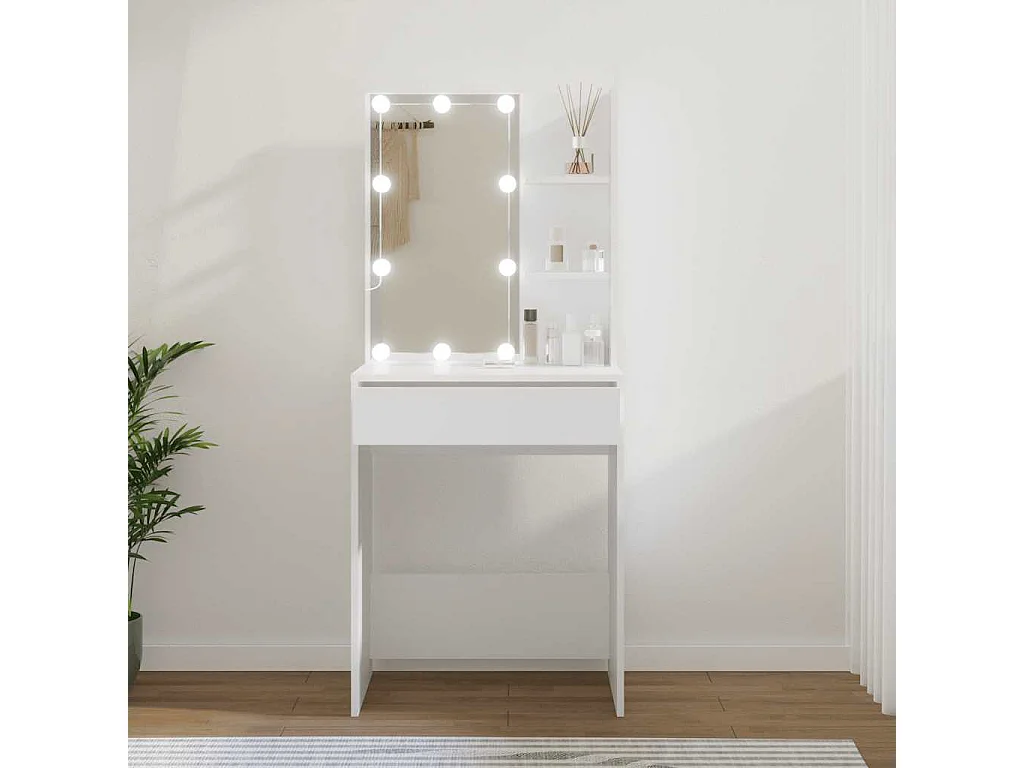 Coiffeuse avec LED blanc 60x40x140 cm