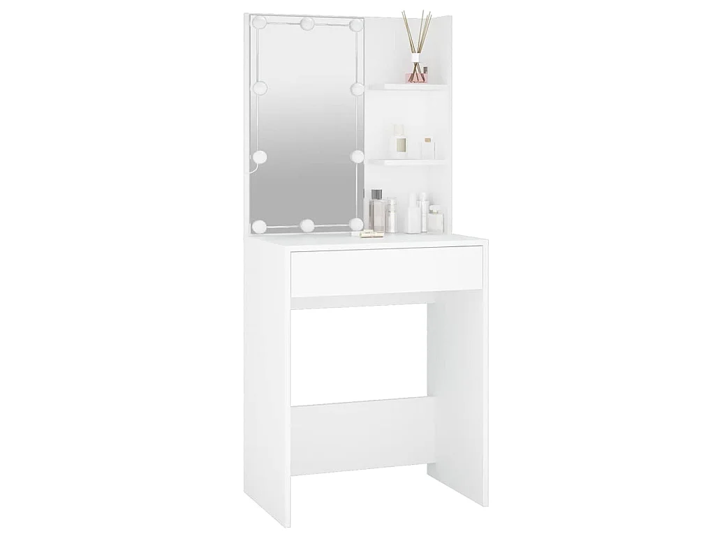 Kaptafel met LED-verlichting 60x40x140 cm wit