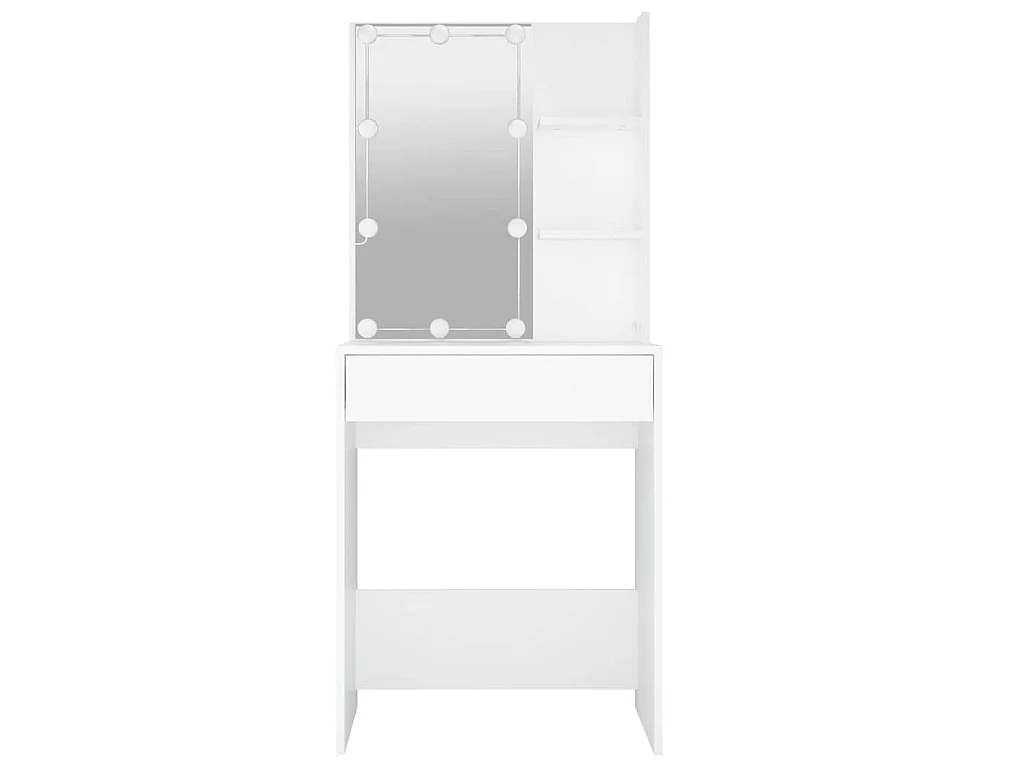 Kaptafel met LED-verlichting 60x40x140 cm wit