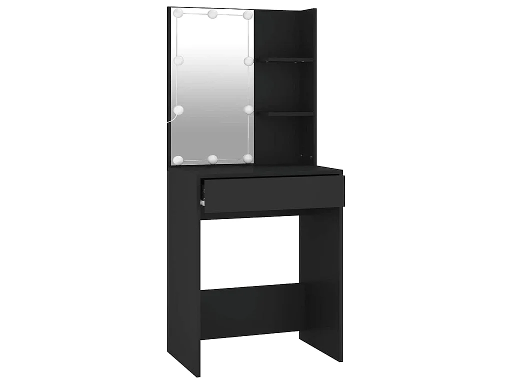 Toucador com luzes LED 60x40x140 cm preto