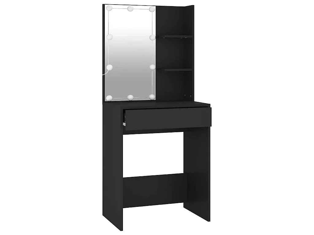 Kaptafel met LED-verlichting 60x40x140 cm zwart
