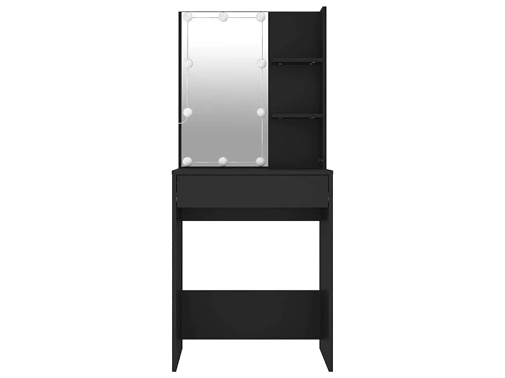 Kaptafel met LED-verlichting 60x40x140 cm zwart