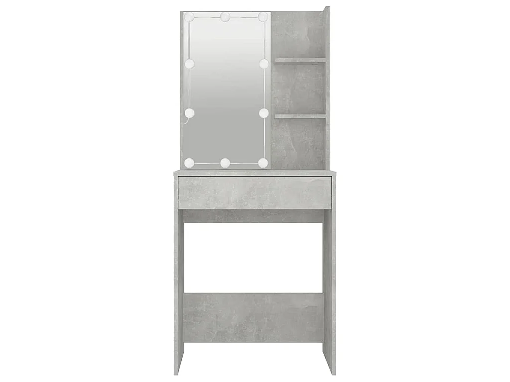 Toucador com LEDs 60x40x140 cm cinzento cimento