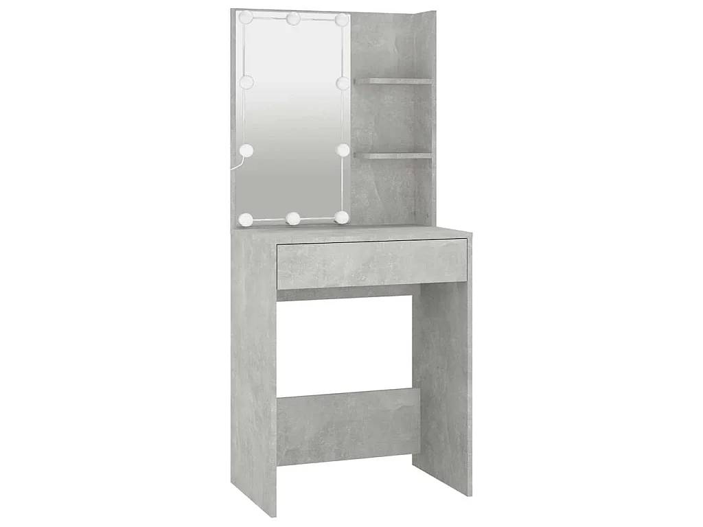 Coiffeuse avec LED Gris béton 60x40x140 cm