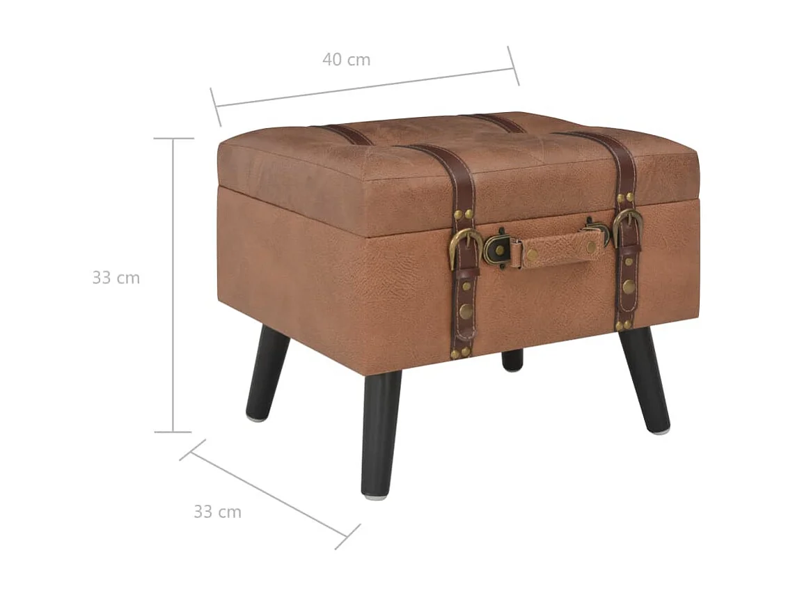 Sgabelli con Contenitore 3 pz in Similpelle Marrone