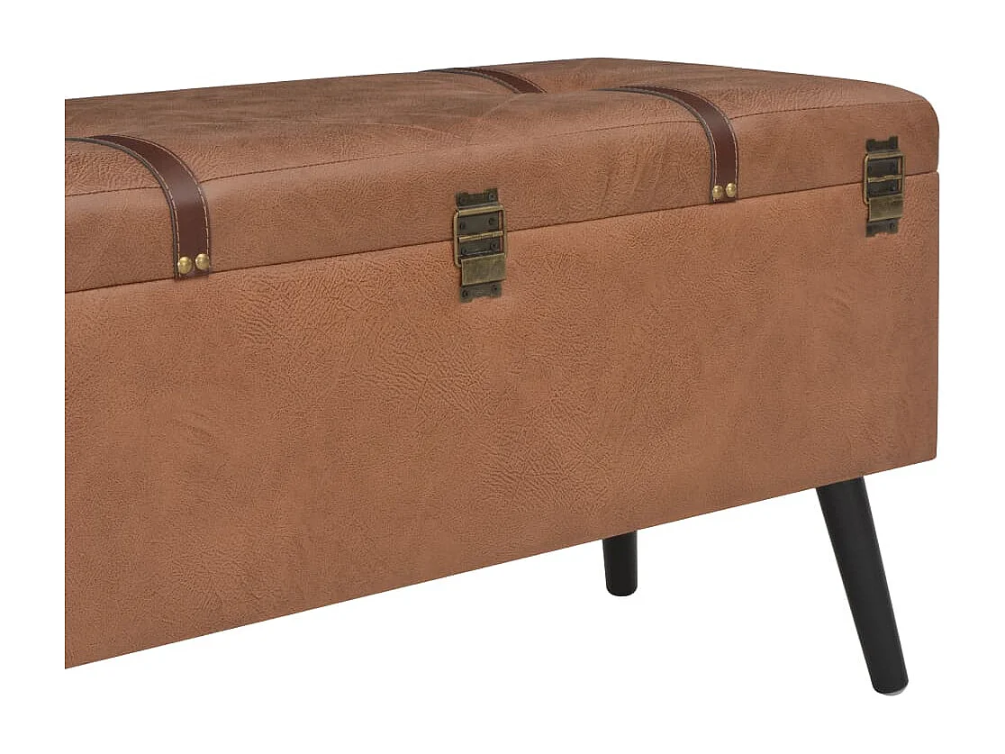 Sgabelli con Contenitore 3 pz in Similpelle Marrone