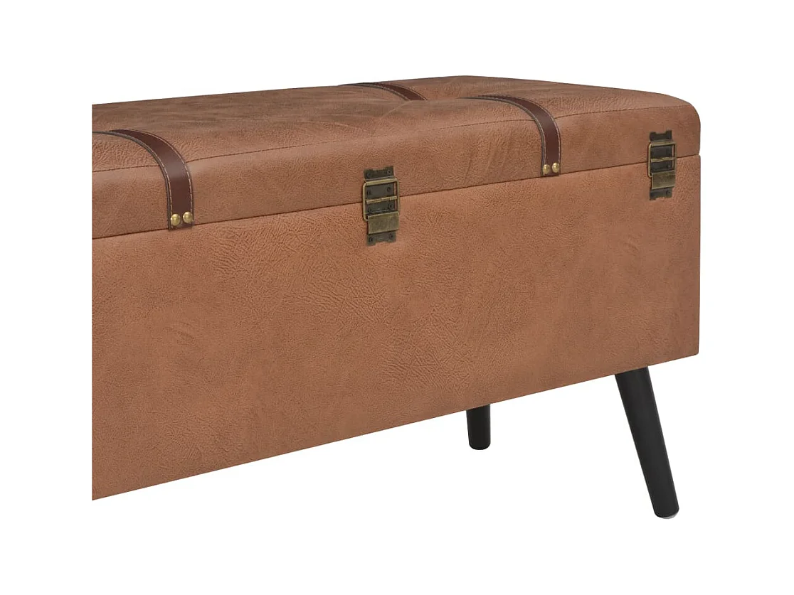 Opbergkrukken 3 st kunstleer bruin