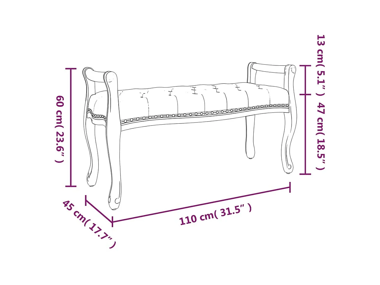 Banc 110x45x60 cm lin