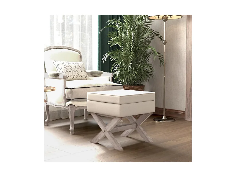 Opbergkruk 45x45x49 cm linnen beige