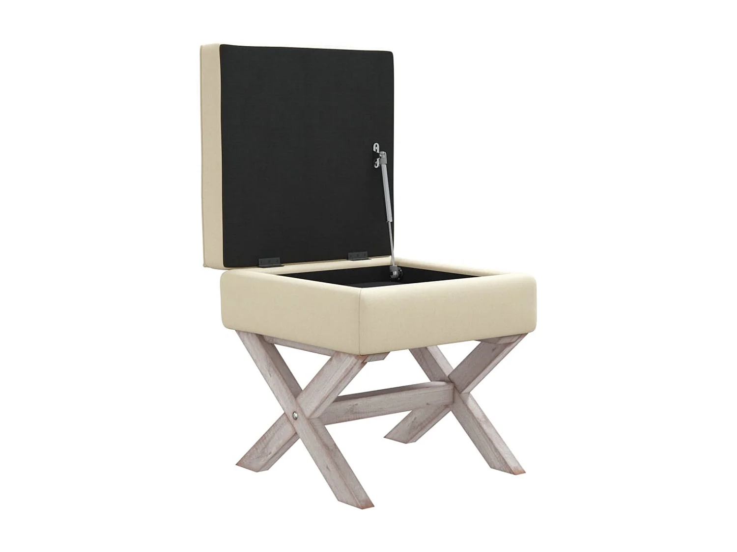 Tabouret de rangement 45x45x49 cm lin