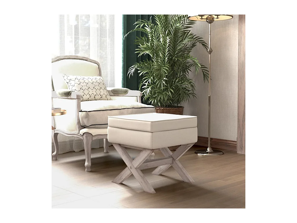 Tabouret de rangement 45x45x49 cm lin