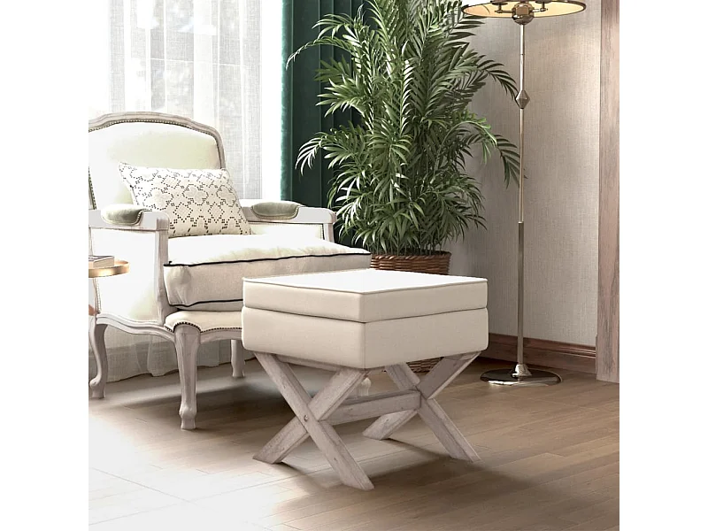 Tabouret de rangement 45x45x49 cm lin