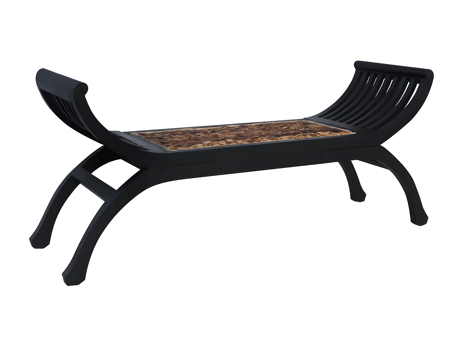 Banco de abacÃ¡ marrÃ³n oscuro 120 cm