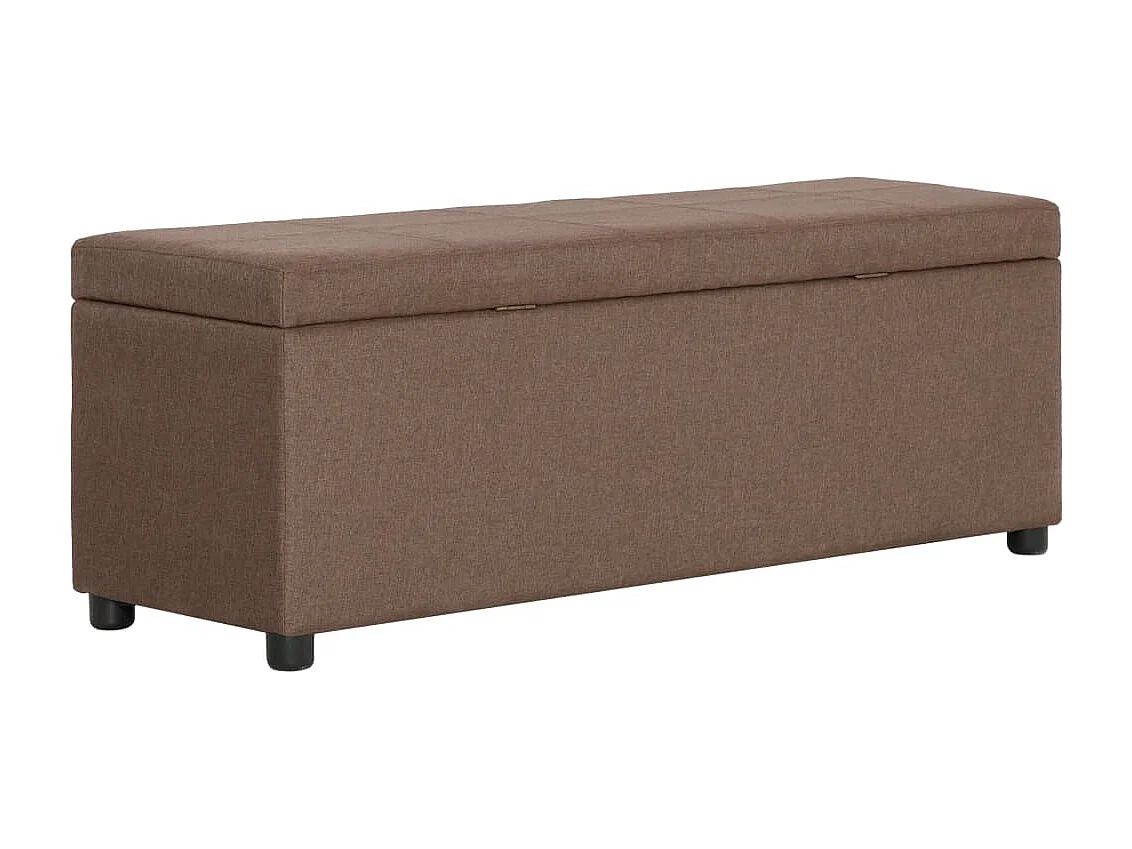Banc avec compartiment de rangement 116 cm Marron Polyester