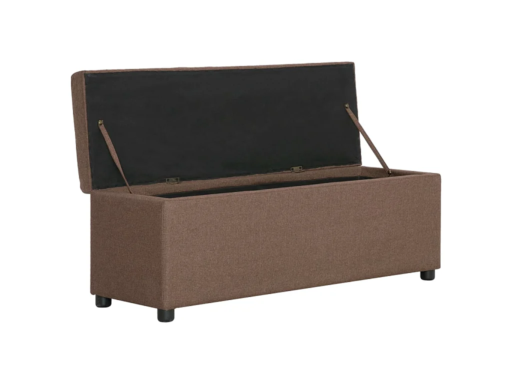 Banc avec compartiment de rangement 116 cm Marron Polyester