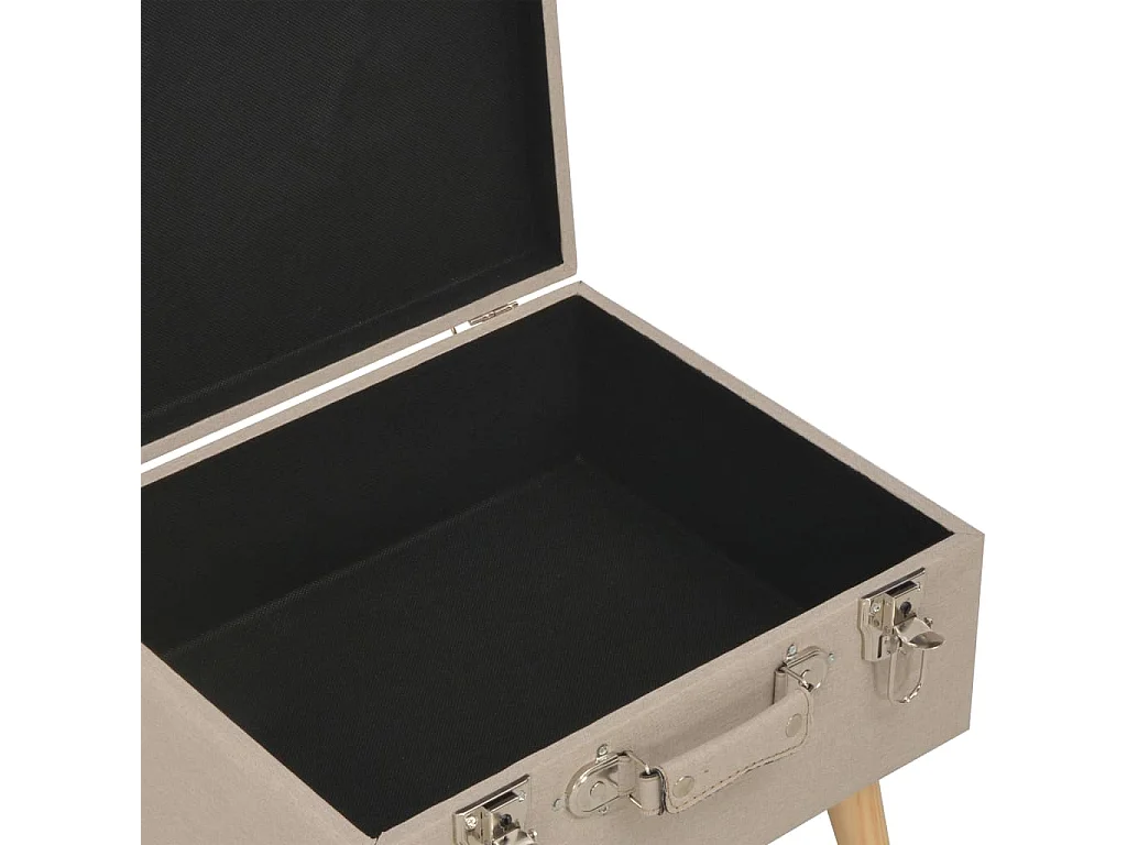 Tabourets de rangement lot de 3 Beige Tissu