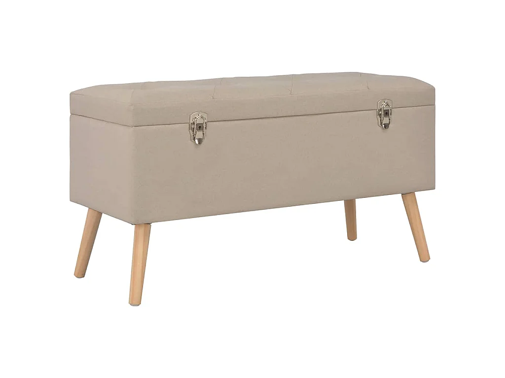 Hocker mit Stauraum 3 Stk. Beige Stoff