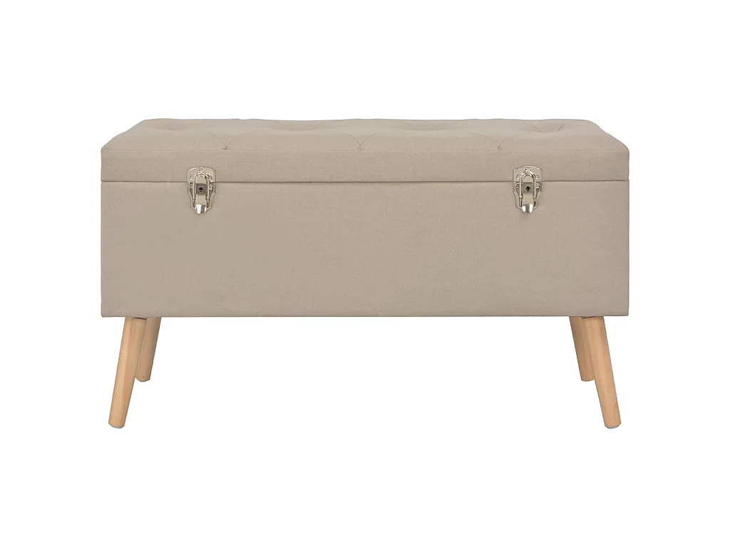 Hocker mit Stauraum 3 Stk. Beige Stoff