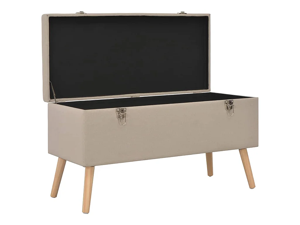 Hocker mit Stauraum 3 Stk. Beige Stoff