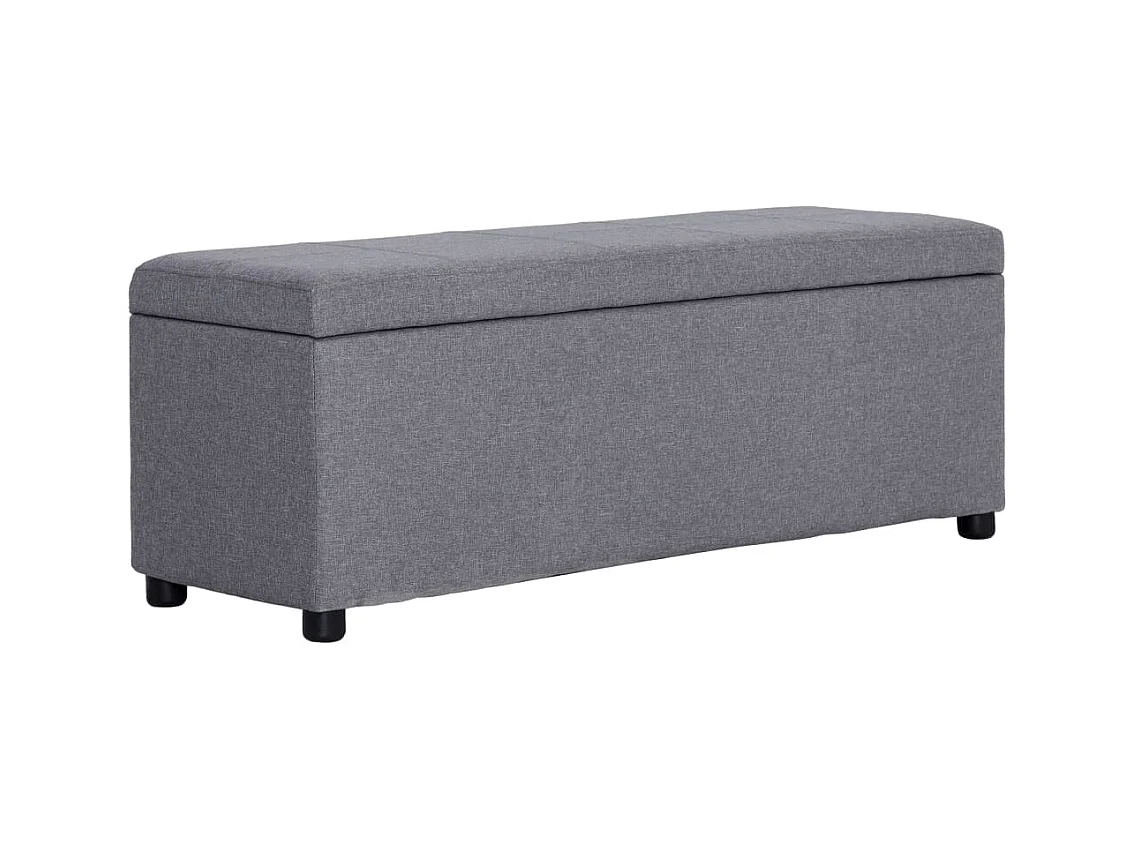 Banc avec compartiment de rangement 116 cm Gris clair Polyester