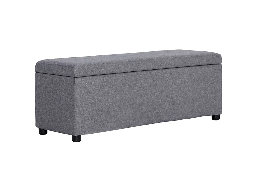 Panca con Vano Portaoggetti 116 cm Grigio Chiaro in Poliestere