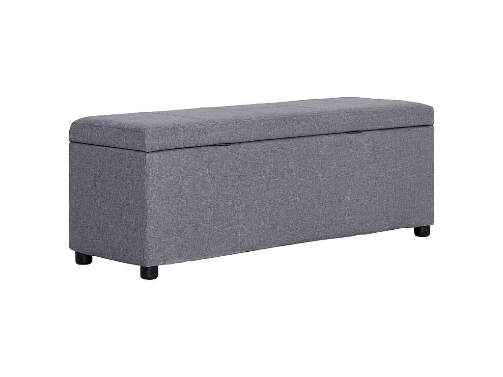 Panca con Vano Portaoggetti 116 cm Grigio Chiaro in Poliestere