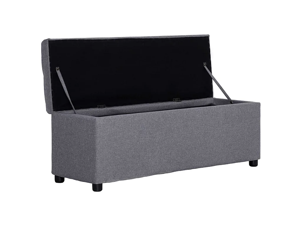 Panca con Vano Portaoggetti 116 cm Grigio Chiaro in Poliestere